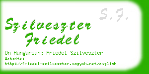 szilveszter friedel business card